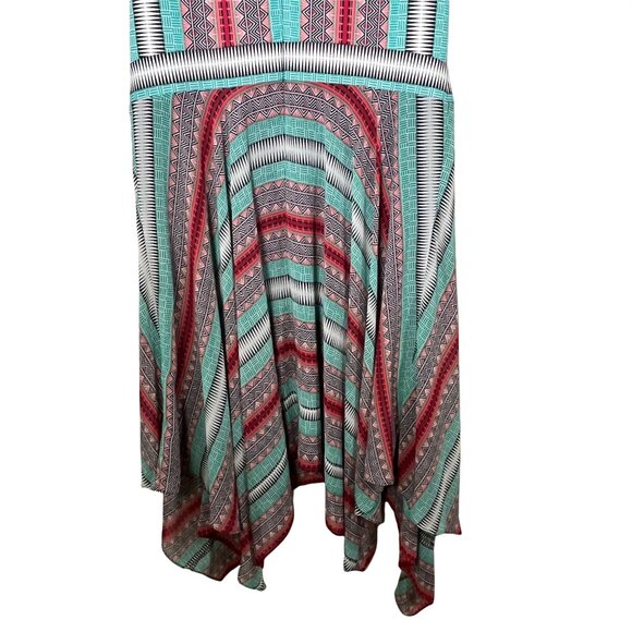 Signature by Robbie Bee Handkerchief Hem Maxi Dress 16W Boho Multicolor - Picture 11 of 12
